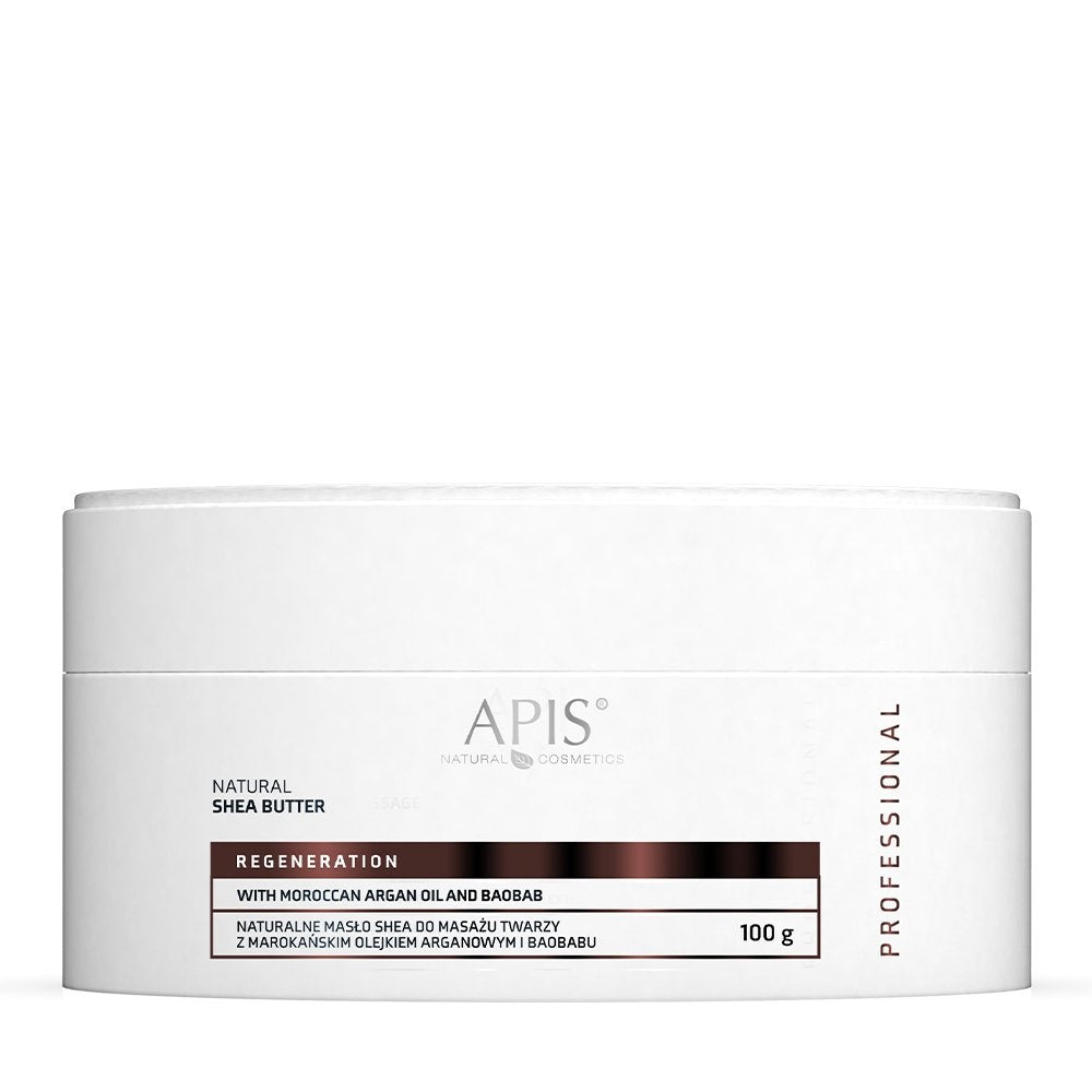 APIS - Naturalne Maslo Shea do Masazu Twarzy z Marokanskim Olejkiem Arganowym i Baobabu 100g
