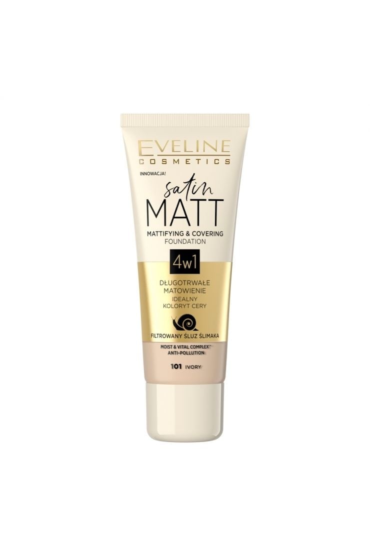 EVELINE Satin Matt Foundation Matujący Podkład 101 Ivory 30ml