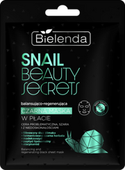 BIELENDA- SNAIL BEAUTY SECRETS CzarnaMaska  W Placie-  Balansująco-Regenerująca 1 szt.