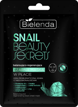 BIELENDA- SNAIL BEAUTY SECRETS CzarnaMaska  W Placie-  Balansująco-Regenerująca 1 szt.