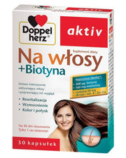 DOPPELHERZ Activ Hair + Biotin Dietary Supplement 30 Capsules