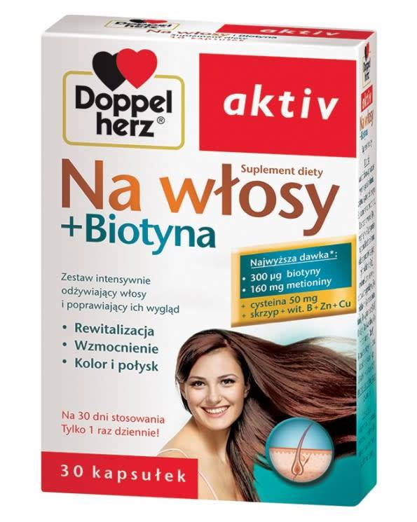 DOPPELHERZ Activ Hair + Biotin Dietary Supplement 30 Capsules