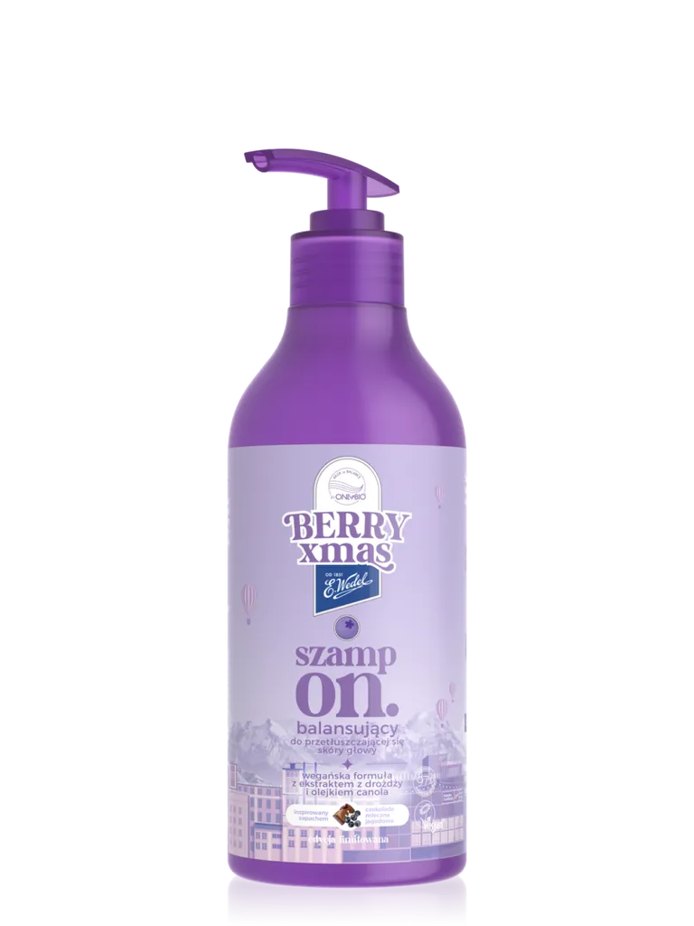 OnlyBio x E. Wedel Hair in Balance Szampon Balansujący Inspirowany Zapachem Czekolada Mleczna Jagodowa, 400 ml
