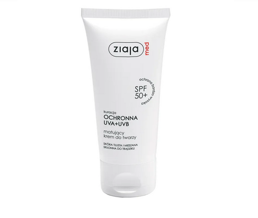 ZIAJA MED Matujacy Krem Do Twarzy SPF 50+ Skóra Tłusta Mieszana  50ml