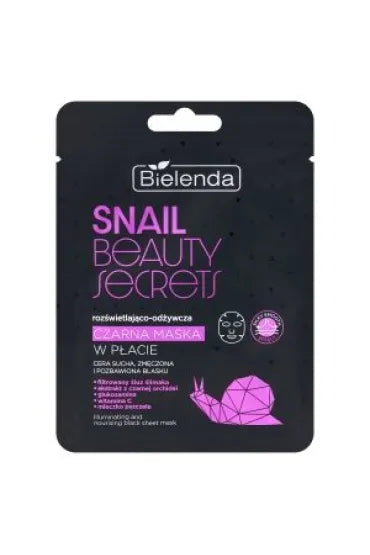 BIELENDA- SNAIL BEAUTY SECRETS CZARNA/MASKA W PŁACIE- RO