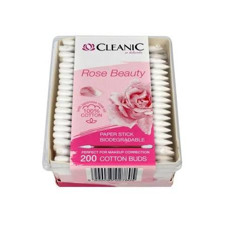 CLEANIC Rose Beauty Paper Stick Biodegradable 200 COTTON BUDS