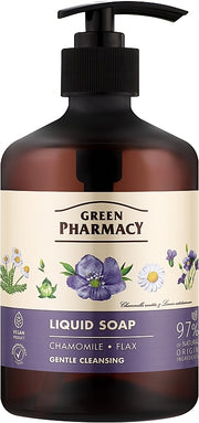 GREEN PHARMACY - Mydło W Płynie Rumianek I Len 460 ml