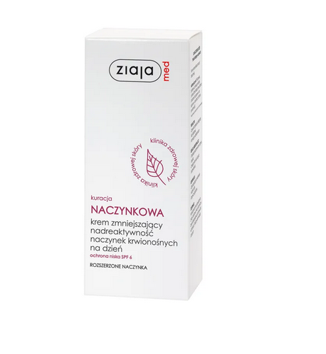 ZIAJA MED Krem Zmniejszający Nadreaktywność Naczynek Na Dzień 50 ml
