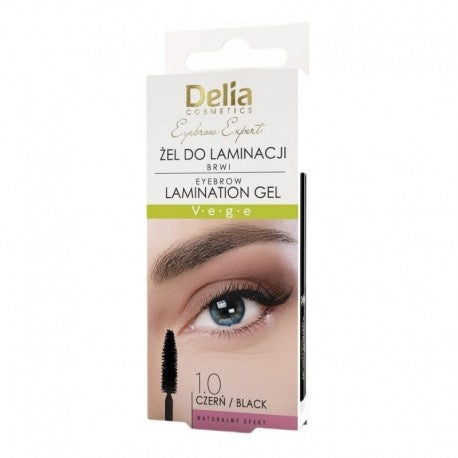 DELIA  Żel Do Laminacji Brwi 1.0 Czarny 4ml