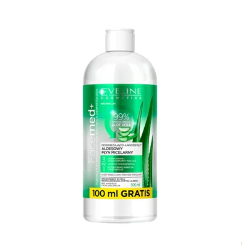 EVELINE Facemed+Aloesowy Płyn Micelarny Odświeżająco- Łagodzący 400ml