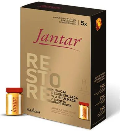 FARMONA - Jantar Restore Kuracja Regenerujaca W Ampulkach Z esencja Bursztynowa 5 Sztuk