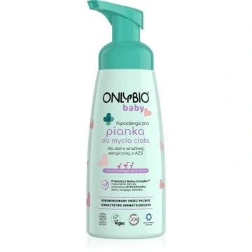 ONLYBIO Baby Hipoalergiczna Pianka do Ciała od Pierwszego Dnia Zycia 300 ml