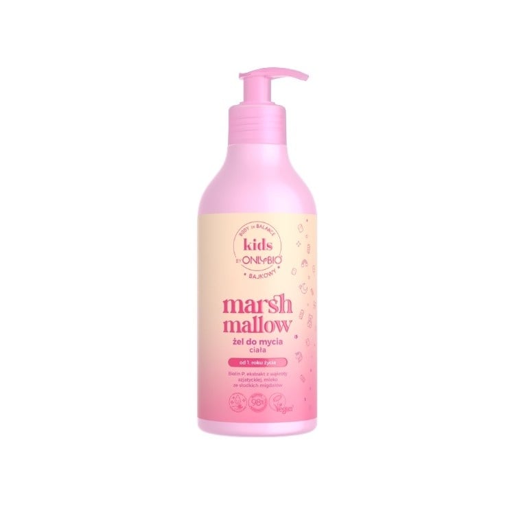 Body in Balance Kids by ONLYBIO Marshmallow, Bajkowy Zel do Mycia Ciała 400 ml