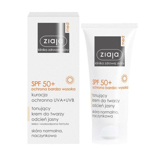 ZIAJA MED Tonujący Krem Do Twarzy SPF 50+ Odcien Jasny  50ml