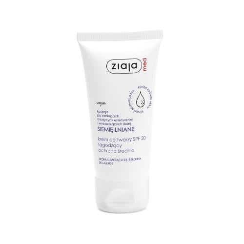 ZIAJA MED Siemię Lniane Krem Do Twarzy Z Filtrem SPF 20 Łagodzący 50ml